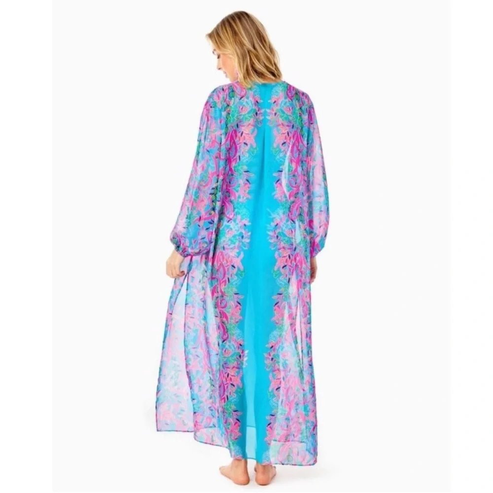 Lilly Pulitzer Frey Long sleeve Maxi Beach Muu Muu sz S M L - Picture 4 of 13